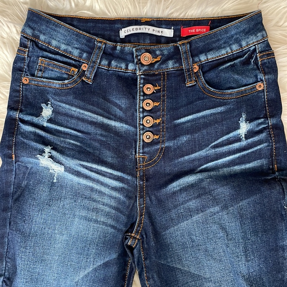 High Rise Button Fly Jeans - Picture 2 of 6